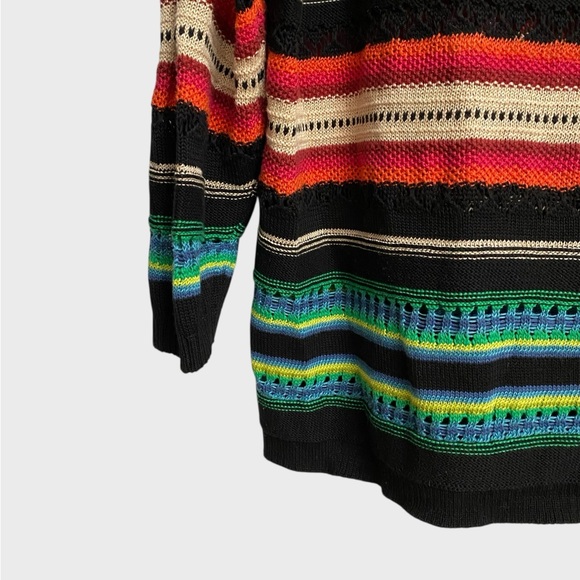 Lauren Ralph Lauren Multicolor Striped Open Knit Sweater Women's Size M Preppy - Picture 8 of 16